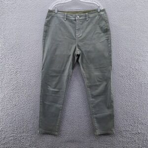 Soft Surroundings Ultimate Denim Coated Jeans 16 Green Women Slim Leg Stretch